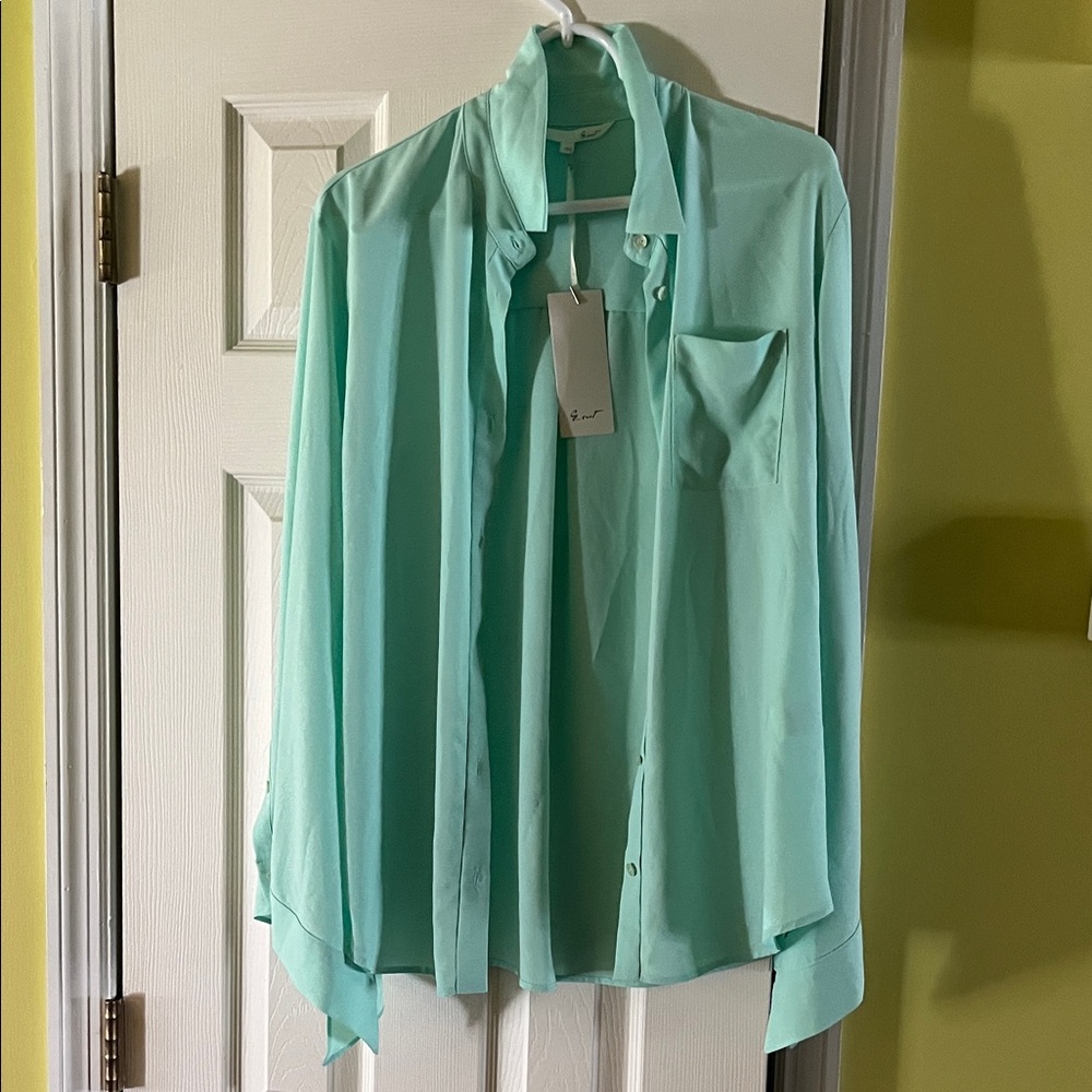 Mint Green Button-Up Shirt